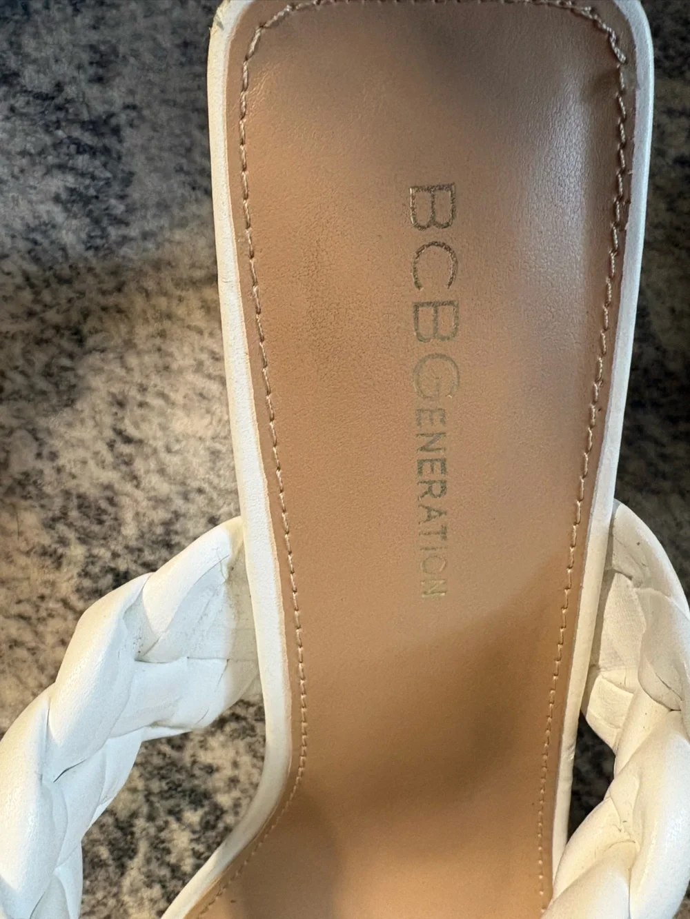 BCBGeneration Cream Braided Platform Sandals